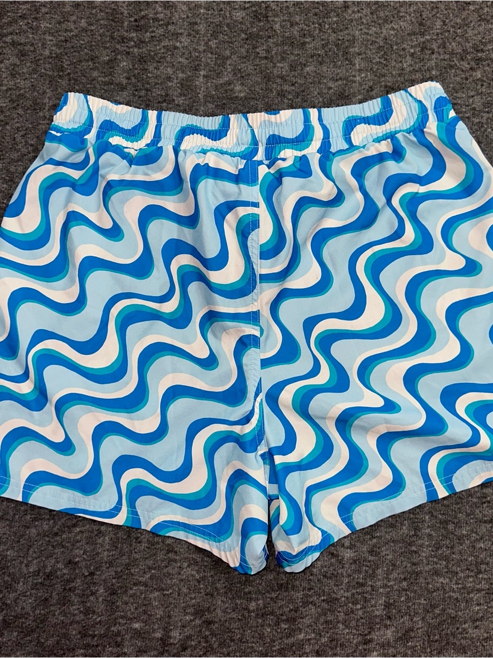 Wild Fable Swim Shorts Women's Small Blue Retro Wave Print Drawstring Beach - Picture 5 of 5